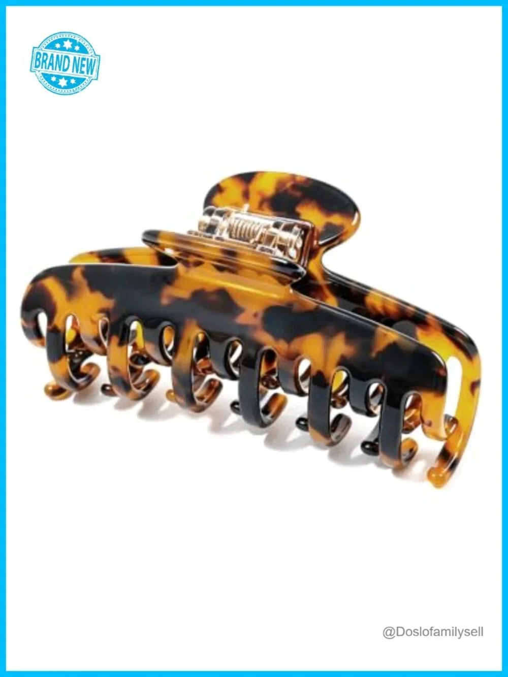 Acetate Double Row Teeth Hair Claw Clip for Thin Fine Straight Hair Non-Slip